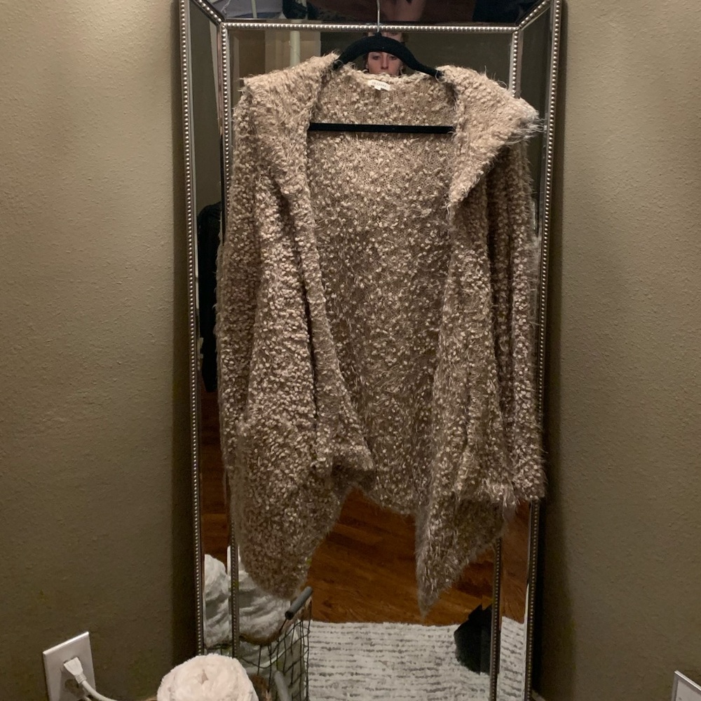 Fuzzy hooded sweater